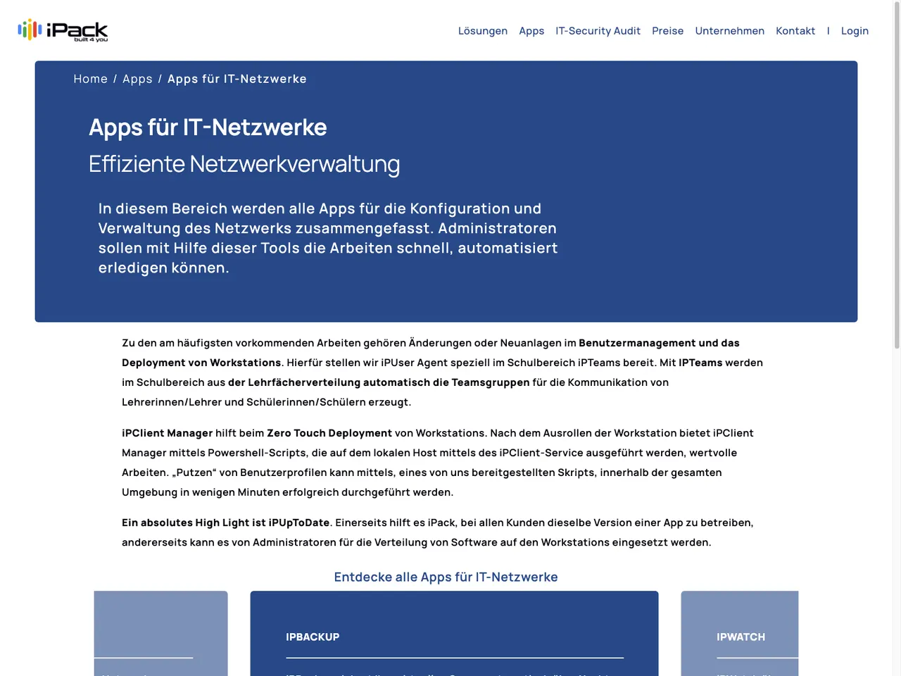 Apps für IT-Netzwerke mit Fokus auf Automatisierung