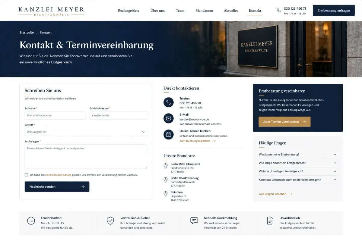 Kontakt und Terminvereinbarung