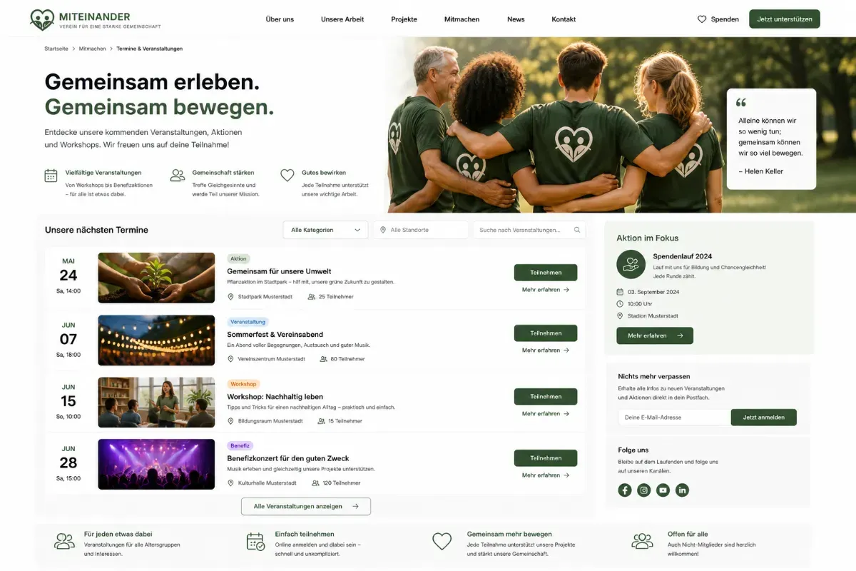 Termine, Aktionen und Veranstaltungen