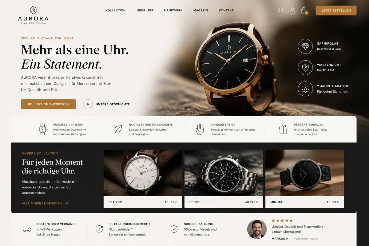 Landingpage Vorschau