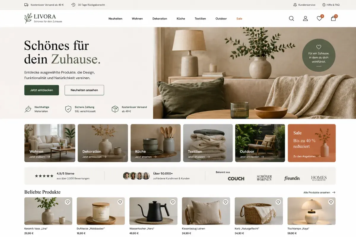 Landingpage Vorschau