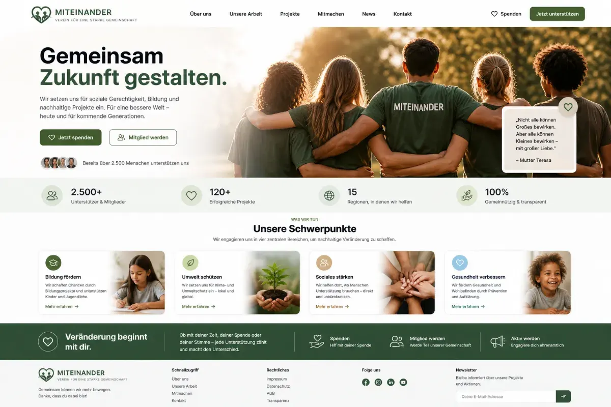 Landingpage Vorschau