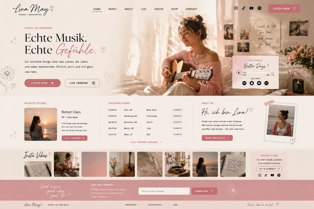 Starke Creator-Landingpage