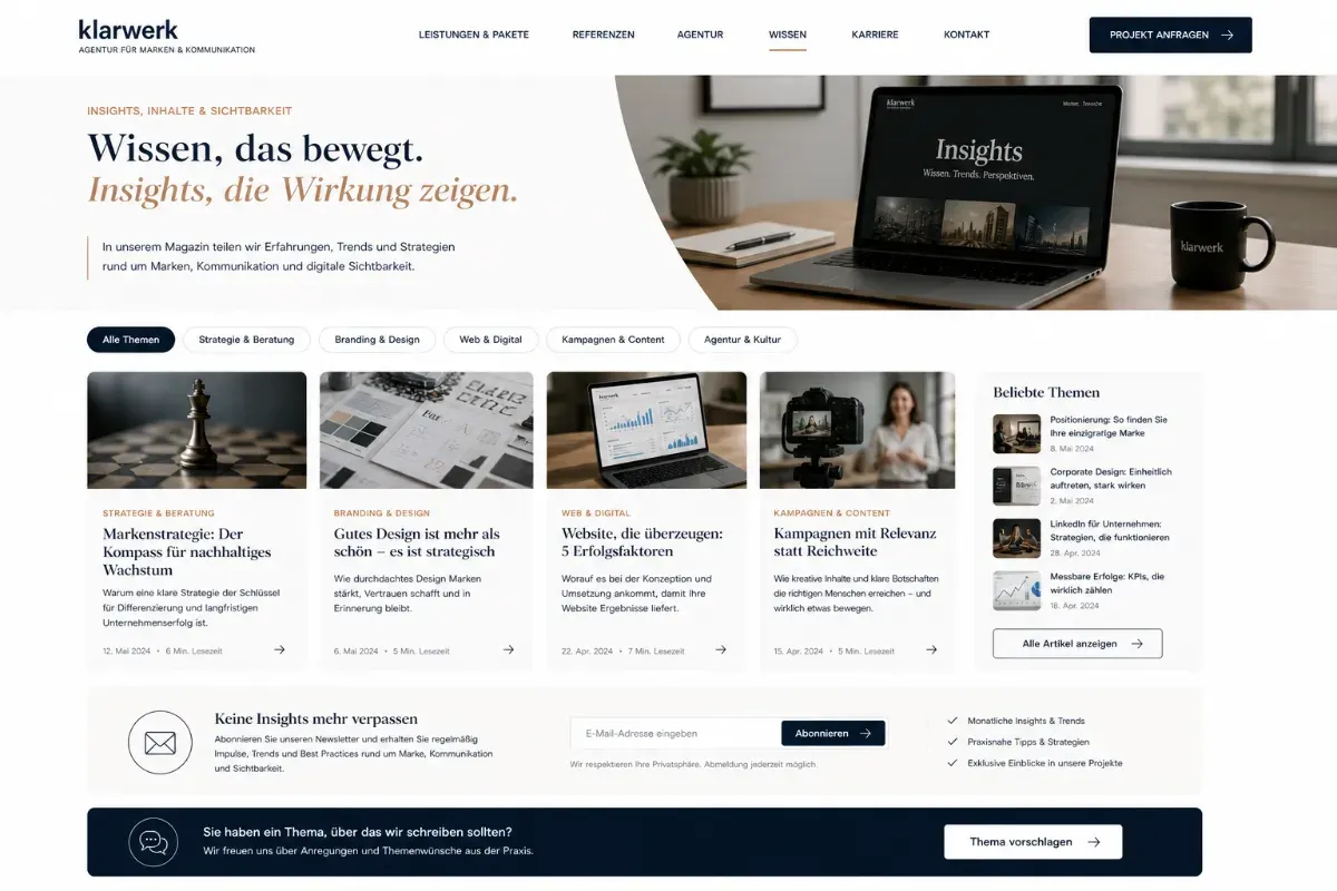 Insights, Inhalte und Reporting