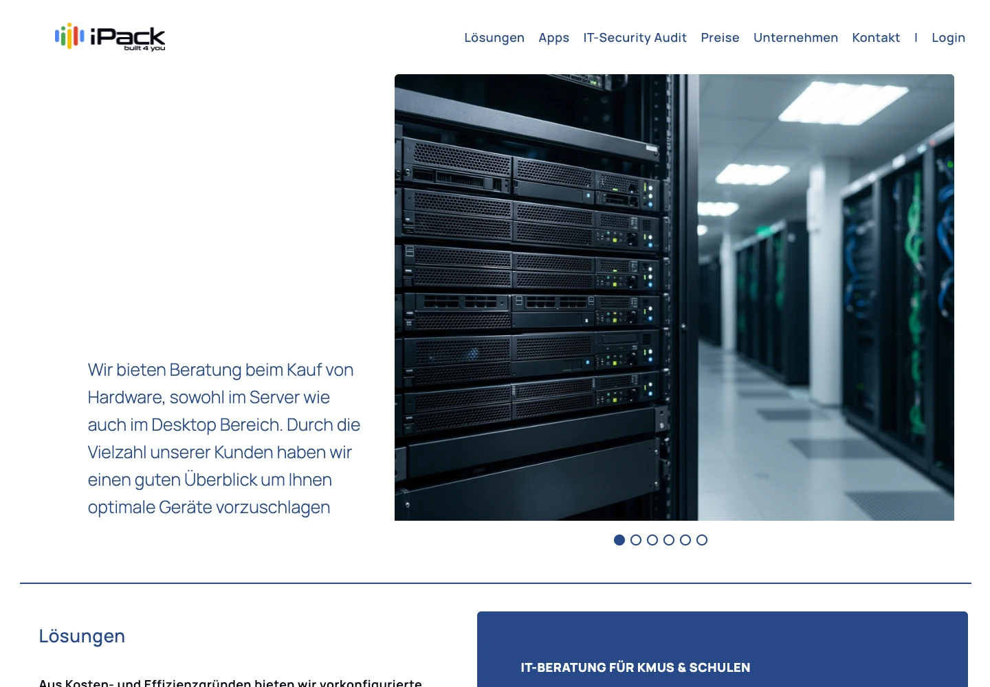 Startseite von iPack