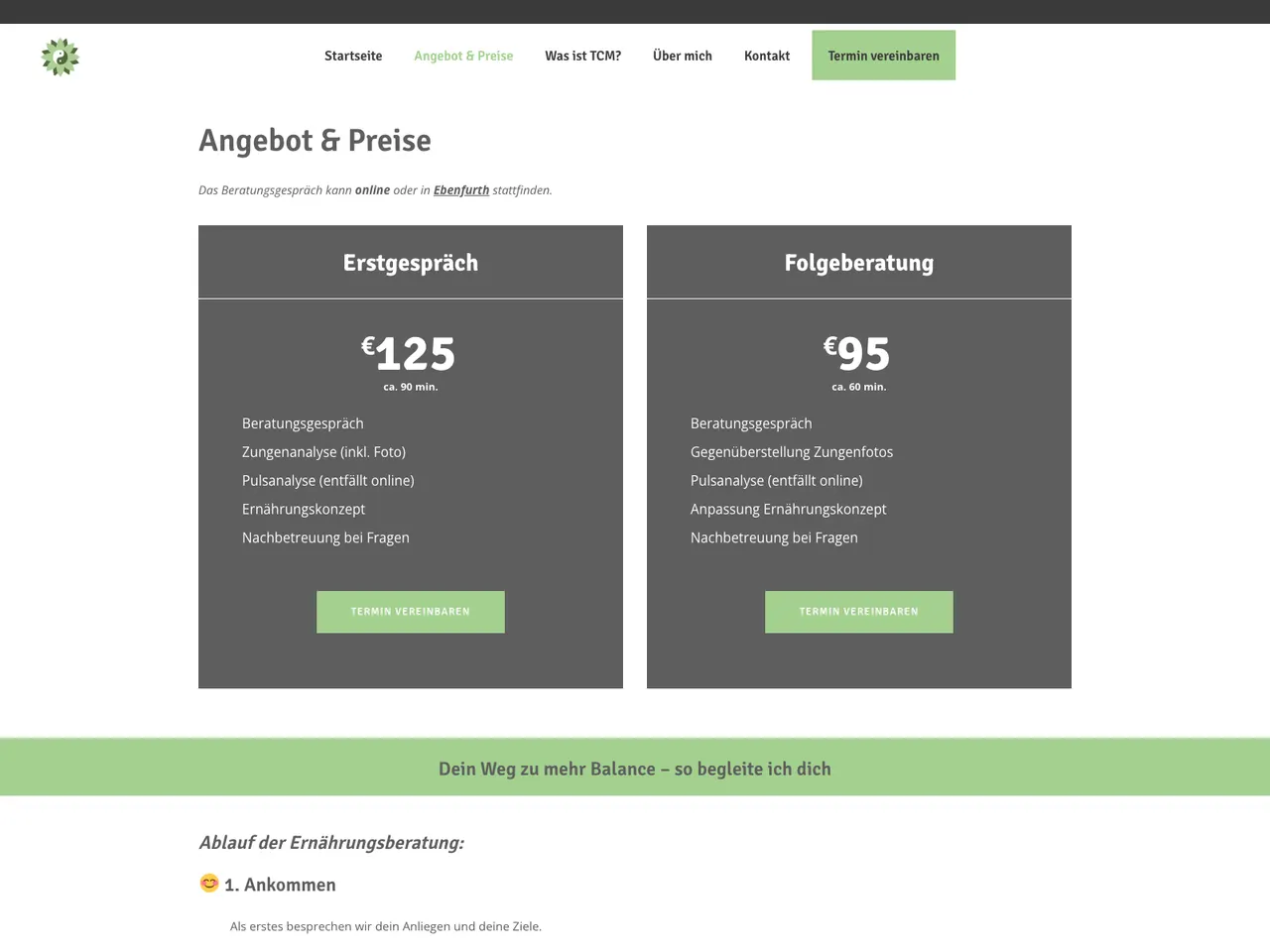 Angebot und Preise mit Beratungspaketen