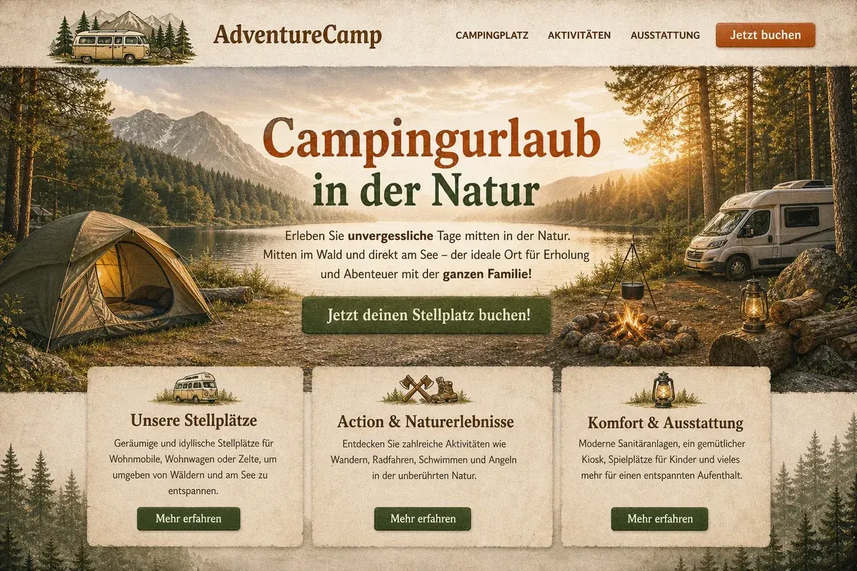 Campingseite Beispiel 1