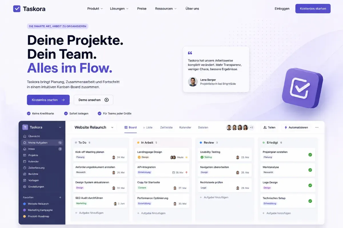 Landingpage Vorschau