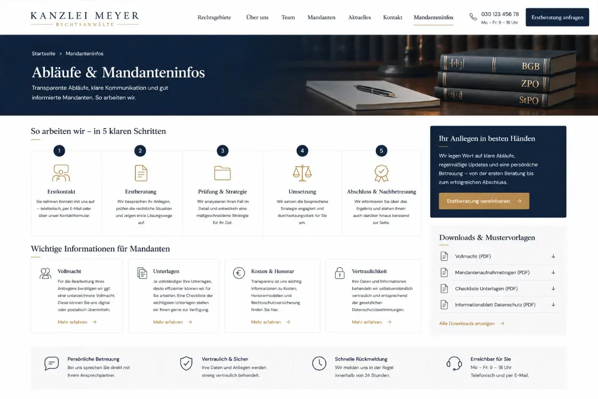Abläufe und Mandanteninfos