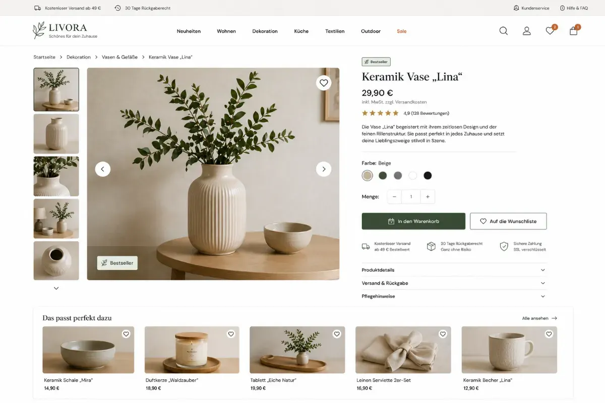 Produktseiten mit Conversion-Fokus