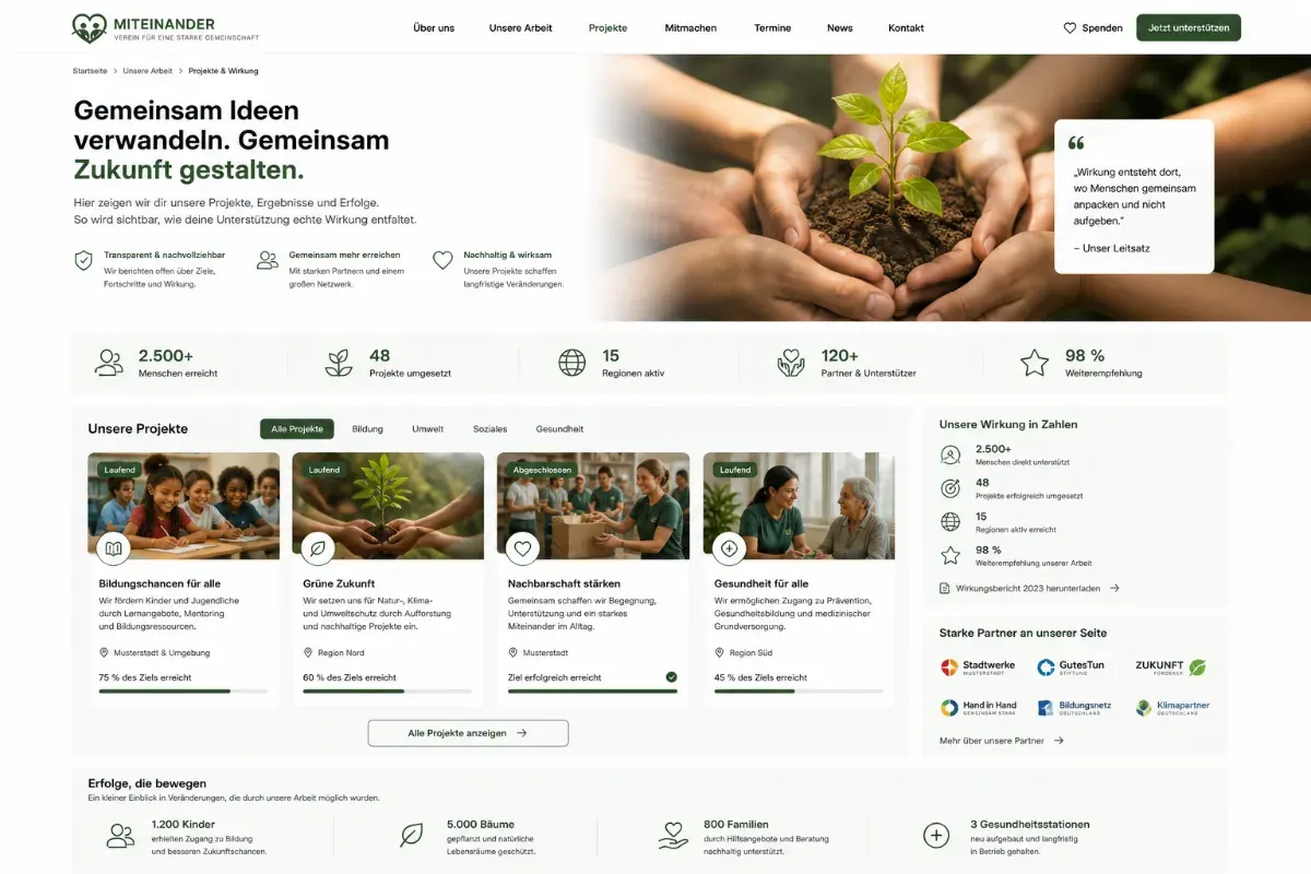 Projekte und Wirkungsnachweise