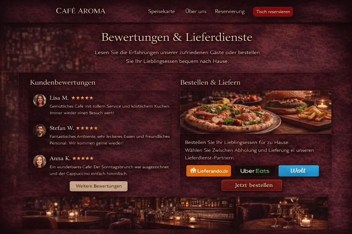Bewertungen und Lieferdienste