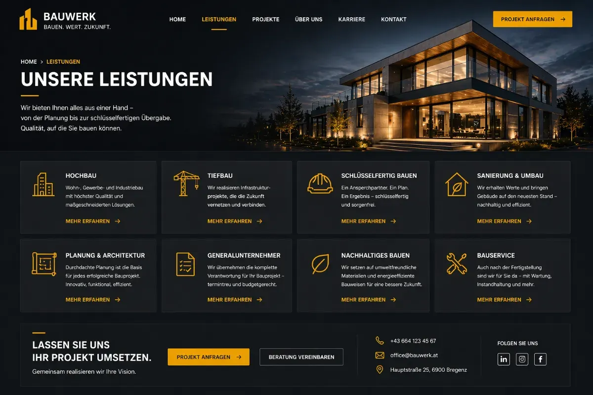 Leistungen und Gewerke