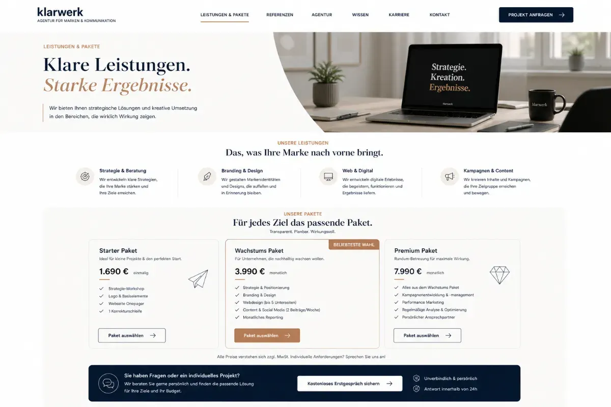 Leistungen und Pakete