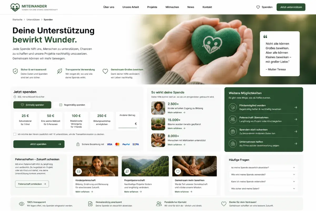 Spenden und Unterstützung