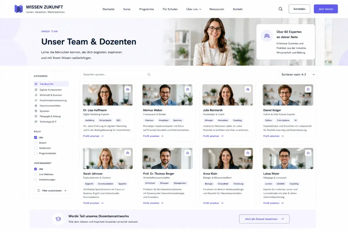Team und Dozentenprofile