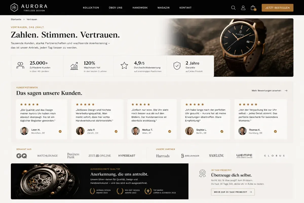 Traction, Referenzen und Vertrauen
